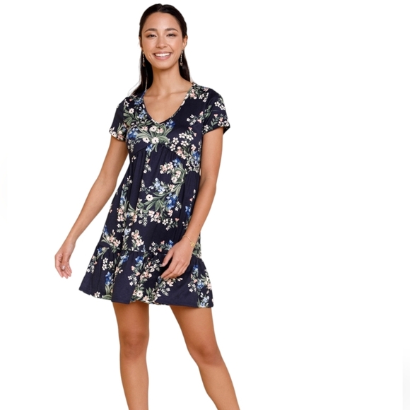 Mi Ami Catline Floral Babydoll Mini Dress Size XXS Spring Summer - Picture 1 of 8